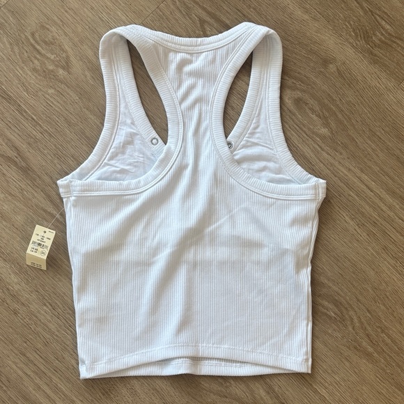 NWT Aerie White Ribbed Racerback Cami Tank Top - Picture 5 of 7